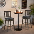 thumbnail image 2 of Costway Set of 2 Swivel Bar Stool 29 inch Upholstered Pub Height Bar Chair with Rubber Wood Leg Low Back, 2 of 10