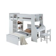 Transitional White Loft Bed + Twin Bed + Chair by Acme Ragna 30770T-3pcs