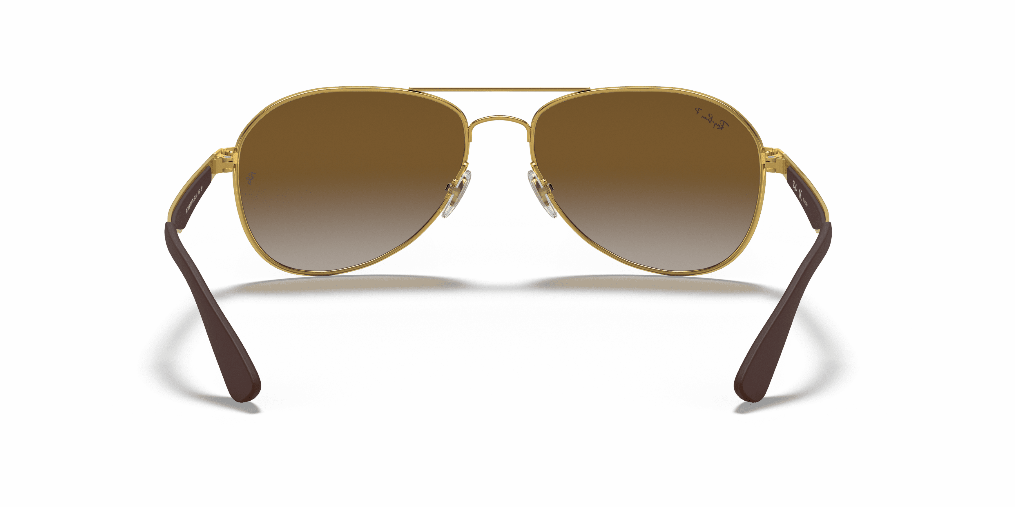 Ray-Ban RB3549 Sunglasses, Pilot Aviator Eyeglasses with Case, Arista Gold/Light Gray Gradient Brown, Size 61