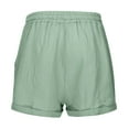 thumbnail image 6 of vigerkar Womens Cotton Linen Casual Summer Elastic Waist Comfy Shorts with Pocket Mint Green, XL, 6 of 9