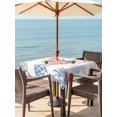 thumbnail image 3 of Outdoor Tablecloth with Umbrella Hole for Patio/Picnic/Party/Camping, Coastal Nautical Waterproof Table Cloth Square Cover Washable, Watercolor Ocean Coral Conch Starfish Summer (54"x 54"), 3 of 8