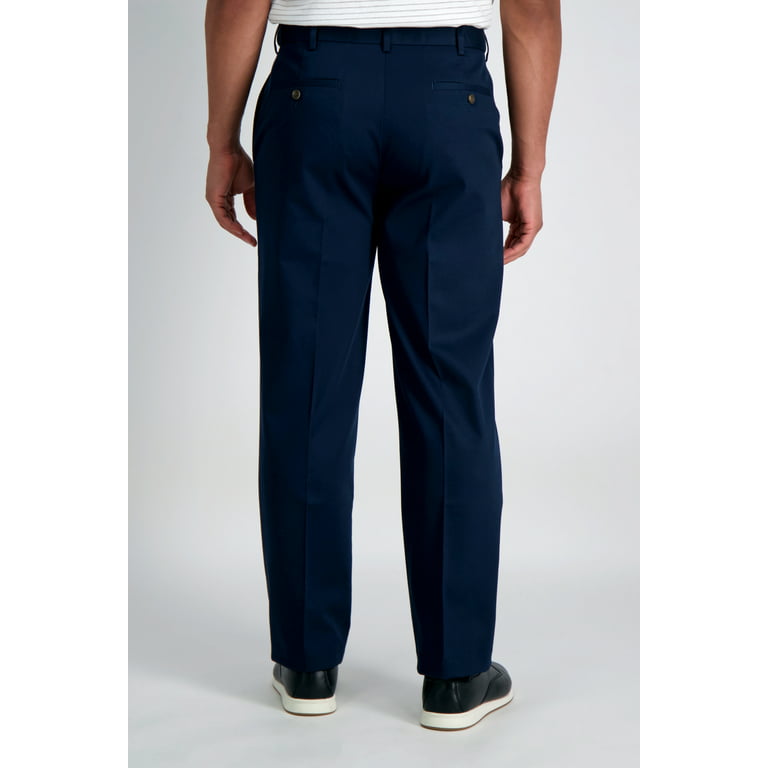 Haggar Men's Premium No Iron Khaki Flat Front Pant Classic Fit HC10884 