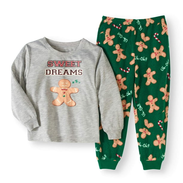 Holiday Family Pajamas Baby Toddler Unisex Gingerbread Man 2 pc