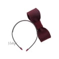 thumbnail image 2 of Motique Accessories Girls Hard Holiday Headband with Wool Standing Bow - Plum, 2 of 3
