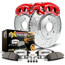 PowerStop Front Z36 Truck & Tow Brake Pad and Rotor Kit with Red Powder Coated Calipers Fits: CADILLAC CHEVROLET GMC Select Models KC1970-36