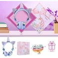 thumbnail image 6 of Qearfun Kids Headphones, Wireless Headphones for Toddler Unicorn Cat Ear Headphones for Boy Bluetooth Headphones with Mic Adjustable Headband, over on Ear Headset for Smartphones/School/Tablet/PC, 6 of 7