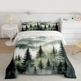 thumbnail image 2 of Homewish Pine Tree Bedding Comforter Set,Tropical Botanical Plant Twin Comforter Sets,White Green Bedding Set For Mane Women,Super Cozy Room Decor Reversible,2-Piece, 2 of 8