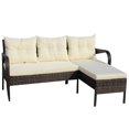 thumbnail image 2 of Olurrisa Outdoor 2-Piece Sectional Sofa Set - PE Rattan Conversation Set with Beige Cushions, 560lb Weight Capacity, Water-Resistant Patio Furniture, 2 of 7