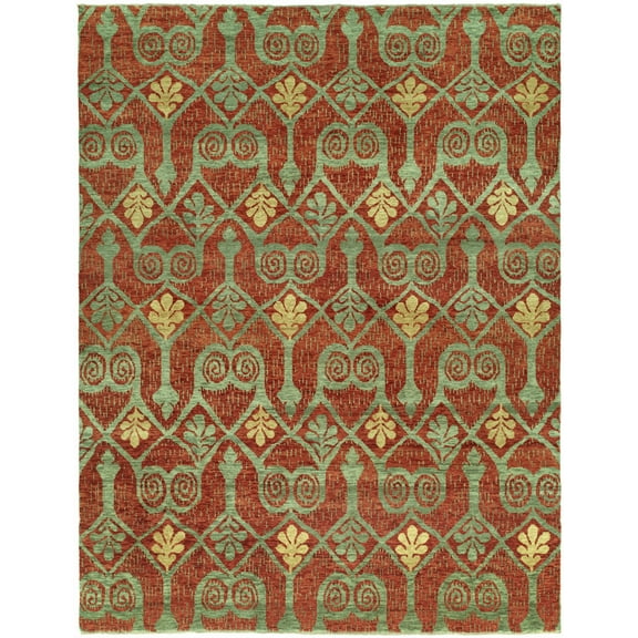 Kalaty Legacy Area Rug LG-020 Vegred Diagonals Petals 8' x 10' Rectangle