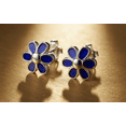 thumbnail image 4 of SilverCloseOut Sterling Silver Teens Blue Enamel Daisy Flower Stud Earrings 0.31in, 4 of 8