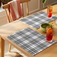 thumbnail image 4 of Buffalo Plaid Placemats Set of 4 Charcoal Gray Farmhouse Gingham Striped Place Mats Indoor Wipeable Table Mats Washable Cloth Dining Table Placemats for Kitchen Holiday Party Home Decor 13x19 Inch, 4 of 9