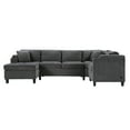 thumbnail image 5 of Euroco Modern U-shaped Sectional Sofa 115.7" Corner Sectional Living Room Couch Oversized Sectional with with Built-in Cup Holders, Storage Space and USB Ports for Living Room, Grey, 5 of 9