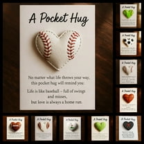 Baseball Pocket Hug with Gift Card - Heart-Shaped Sport - Sports Themed Pocket Hug Encouragement Collection Gifts - Gifts for Friends Family Women Men
