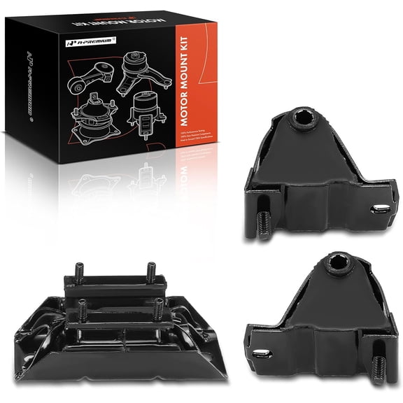 A-Premium 3PCS Engine Motor Mount and Transmission Mount Set Compatible with Jeep XJ Series Cherokee 2000-2001 4.0L, Automatic Transmission Only, Replace# 52019201AB, 52019201AC