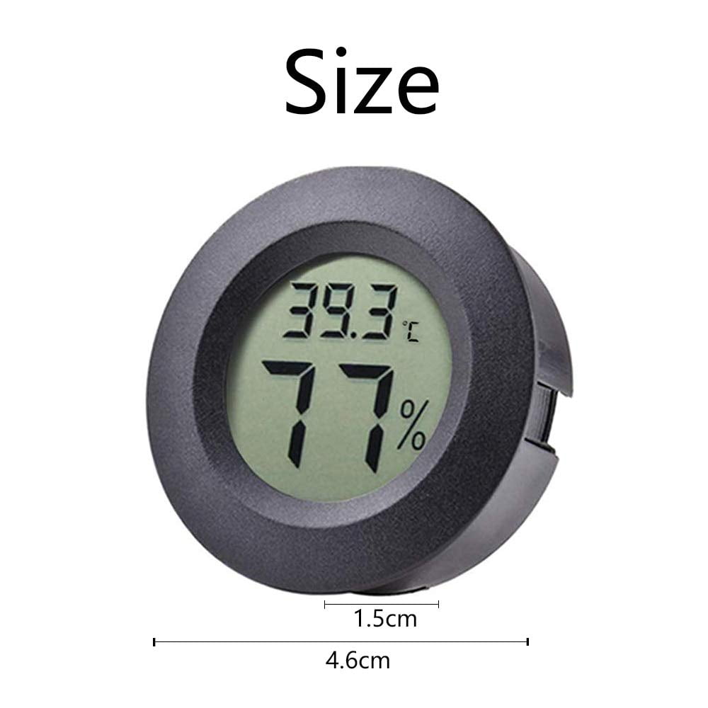 10-Pack Mini Thermometer Hygrometer, Small Digital Electronic Temperature Humidity Meters Gauge Indoor LCD Display for Humidors, Greenhouse, Garden, Cellar, Fridge, Mason Jar