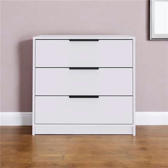 HomeRoots 544002 28 in. White Three Drawer Dresser