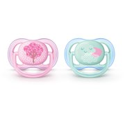 Philips Avent Ultra Air Pacifier, 0-6 Months, Pink Fashion Decos, 2 Pack, SCF343/20