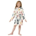 thumbnail image 6 of FORMRS Niños Bathrobe Unisex Hooded Robe Soft Plush Pajamas Sleepwear, Size 10-12T, Beige Retro Flower, 6 of 7