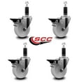 thumbnail image 2 of 4 Inch Nylon Swivel 1-1/8 Inch Expanding Stem Caster Set with Brake SCC, 2 of 2