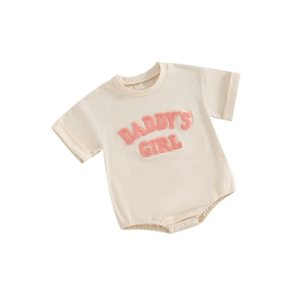 Sylvamorning 3 m 6 m 12 m 18 m Barboteuse Décontractée pour Bébé Fille à Manches Courtes Motif de Lettres Col Ras du Cou Justaucorps Nouveau-Né Nourrisson Été Mignon Vêtements Quotidiens
