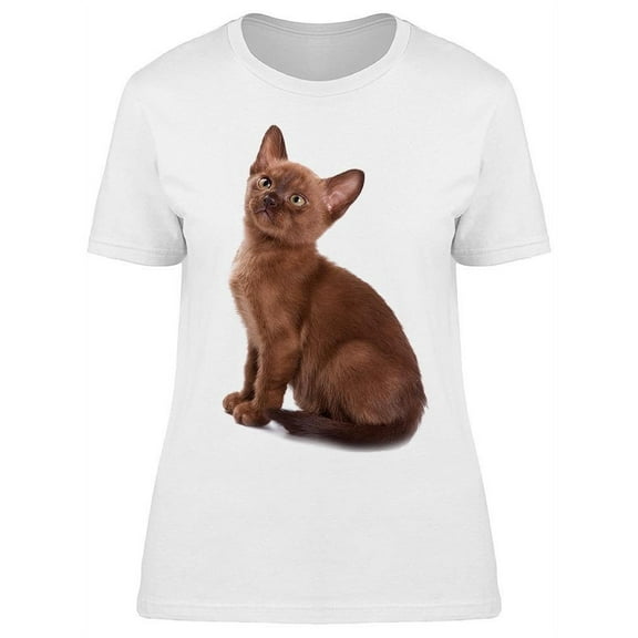 Burmese Cat Looking At Front T-Shirt Women -Image by Shutterstock, Female Large