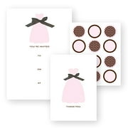 Pink Dress with Bow Bridal Shower Invitation Kit