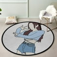 thumbnail image 3 of Coolnut Round Rugs for Living Room, Illustration Vector Of Kpop Fa Non-Slip Coral Velvet Long Runner Rugs, Washable Water Absorbent Mat Carpet for Bedroom Kitchen Kids Room, 3 of 6