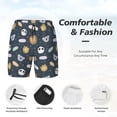 thumbnail image 4 of Kdxio Cartoon Animals Print Men's Swim Trunks with Compression Liner 7 Inch Inseam Quick Dry Swim Shorts, 4 of 7