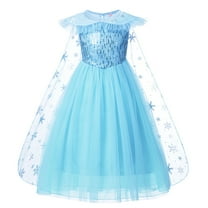 Girl Elsa Princess Dress Halloween Carnival Cosplay Costume