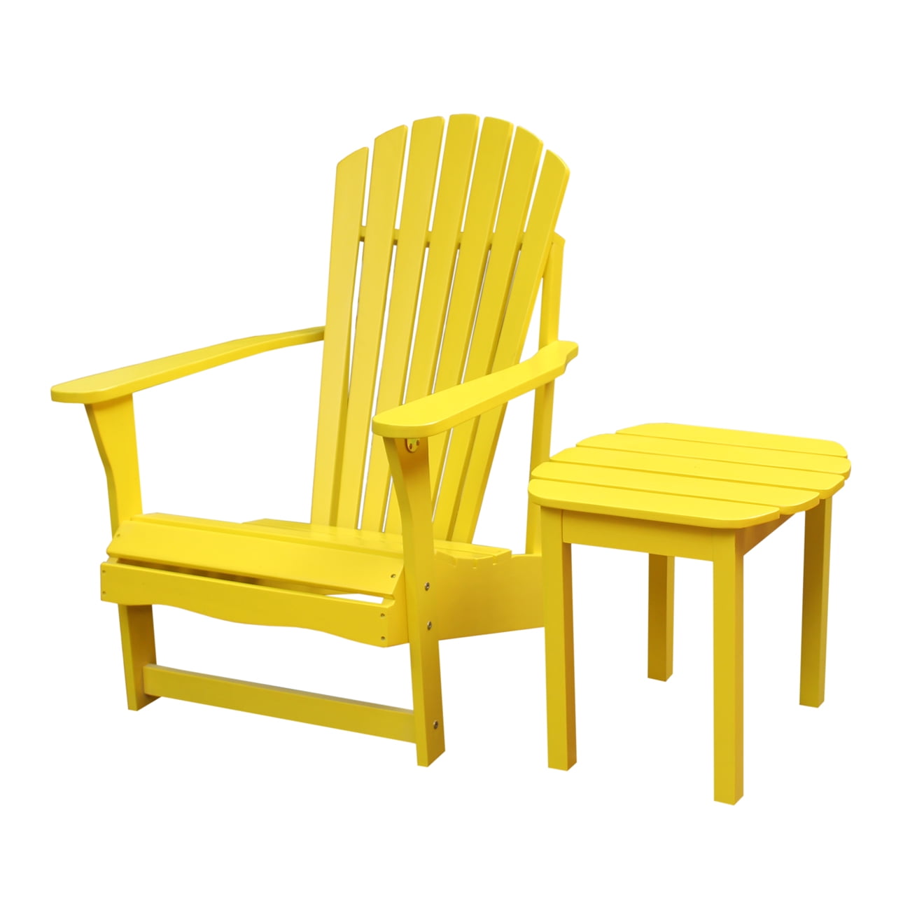 Adirondack Chair and Side Table in Yellow