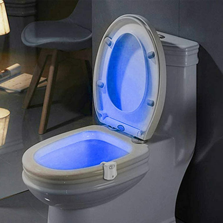 Heldig 2-Pack LED Toilet Night Light, Induction 16 Colors Waterproof Inside  Toilet Bowl Nightlight, Light Detection Sensor Shark Tank Seat Lamp