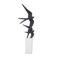 thumbnail image 6 of 7" x 20" Black Polystone Bird Sculpture, by DecMode, 6 of 7