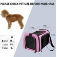 thumbnail image 7 of for Small Medium Cats Dogs Puppies  to 15 Lbs, TSA Airline Approved, Soft Sided Collapsible Travel Pink, 7 of 7