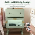 thumbnail image 2 of Heynemo Green Nightstand with LED Light Strips 360° Rotating Drawer, Modern End Table with Glass Door Storage, Wood Bedside Table Cabinet for Living Room, Bedroom, 2 of 11