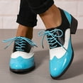 thumbnail image 3 of Mepaouo Lace up Wingtips Oxford Shoes for Women Round Toe Vintage Cutout Saddle Slip on Dressy Loafers, 3 of 6