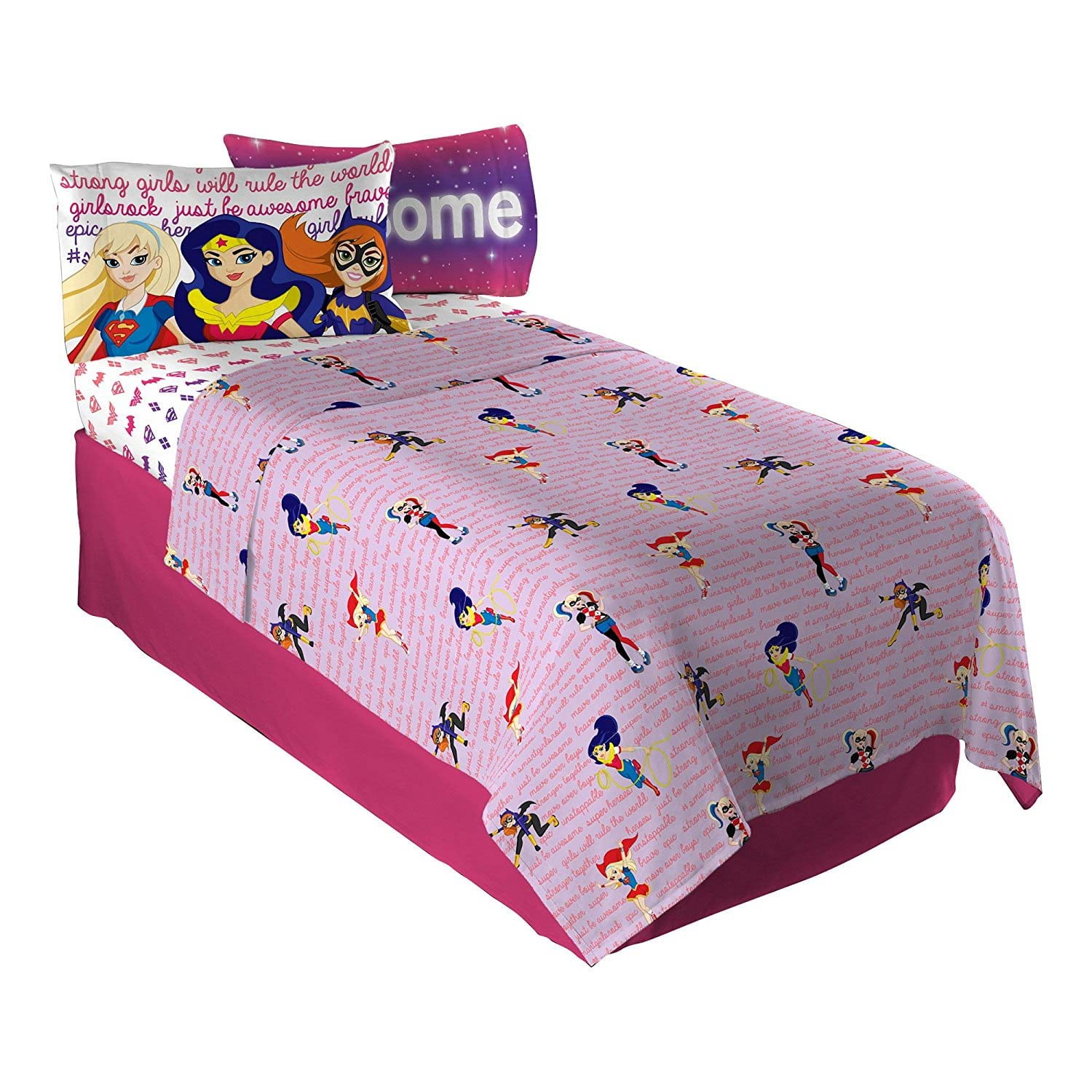 Dc Superhero Girls Polyester Sheet Set Kids Bedding Rooms Size Full Dc Superhero Girls Polyester Sheet Set Kids Bedding Rooms Size Full Soft New
