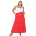 thumbnail image 4 of White Mark Women’s Plus Size Soft Tiered Maxi Skirt, 4 of 6