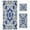 Blue and White Batik Pattern, variant on 3 Piece Bath Towels Set Bath Towel, Hand Towel and Face Towel for Bathroom, Gym, Hotel Abstract Shapes Pattern