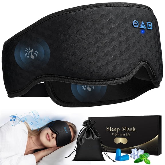 Sleep Mask with Bluetooth 5.4 Headphones – FACEMOON 3D Blackout Eye Cover, Zero Eye Pressure