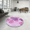 thumbnail image 3 of Ahgly Company Indoor Round Patterned Blossom Pink Area Rugs, 4' Round, 3 of 6