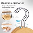 thumbnail image 3 of MAGMALIFE 20 Ganchos para Ropa de Madera: Gancho Giratorio de 360 Grados, Adecuado para Prendas Variadas, Elegantes, Evitan la Deformación de tu Ropa (Natural), 3 of 8