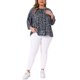 thumbnail image 2 of Blusas de mujer de tallas grandes Agnes Orinda para el Día de San Patricio, con puntos, de manga 3/4, camiseta de cuello redondo, 4X, azul marino, 2 of 5