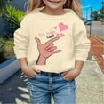 thumbnail image 2 of Valentines Day Baby Girl Outfit Crewneck Sweatshirt Lover Heart Letter Print Long Sleeve Pullover Toddler Clothes for Toddler 18-24 Months, 2 of 4