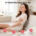 thumbnail image 2 of BAOKALER Massage Gun, 8 Head Massage Gun Deep Tissue 6 Speeds Percussion Muscle Massager 1200mAh Battery Type-C Charging Super Quiet Massage Gun, Neck Massager for Pain Relief for Men & Women, 2 of 10