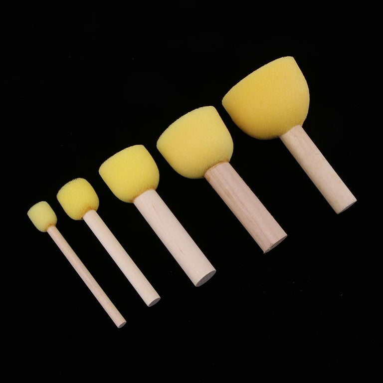 Pack Of 30 Round Foam Sponge Paint Brush Set - Stencil Brush Value Pack - 5  Different Sizes - Great