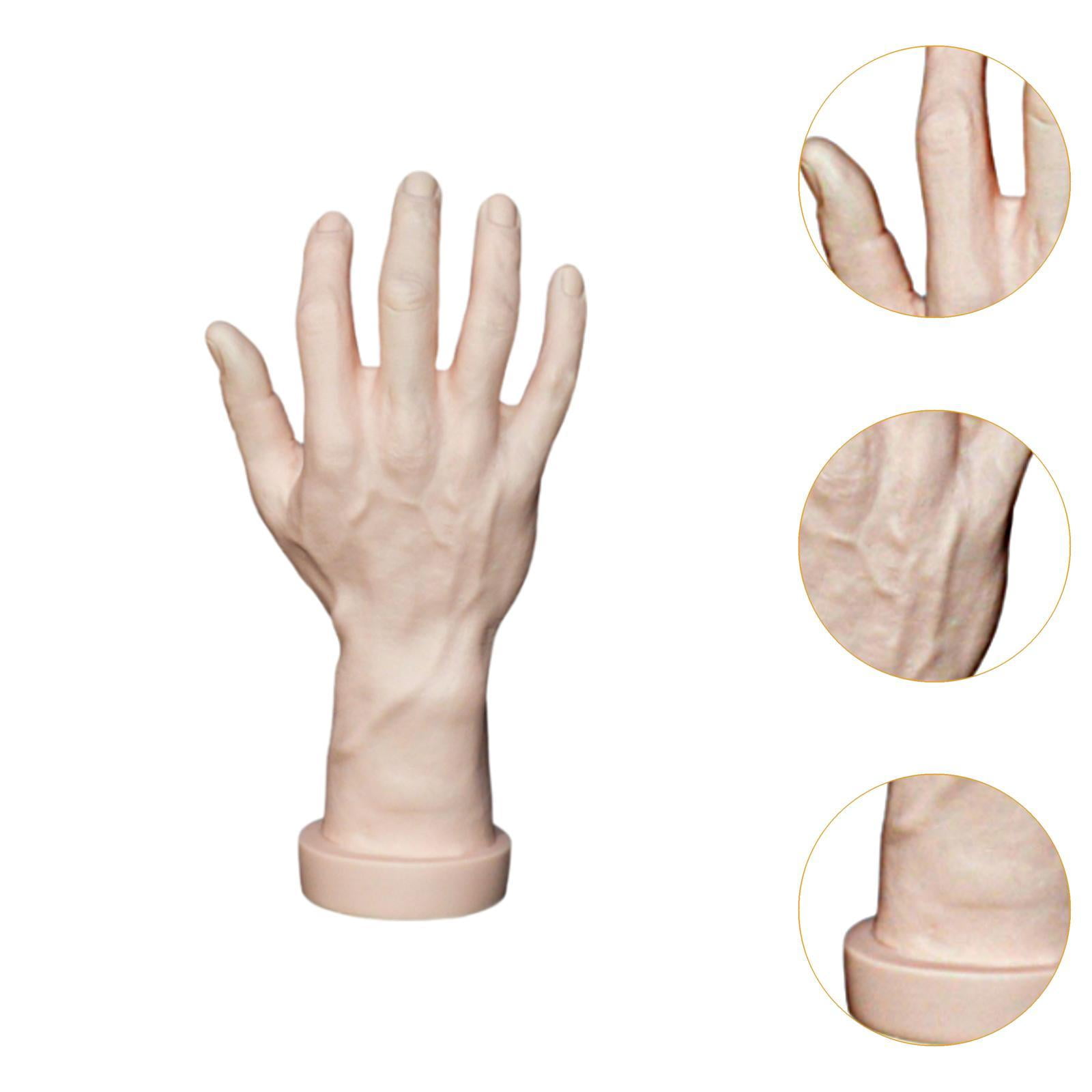 Serenable Hand Model Jokes Toy Lifelike,Photo Props,Fake Hand Mannequin Hand for Cosplay Decoration Jewelry Display Party Nail Training skin