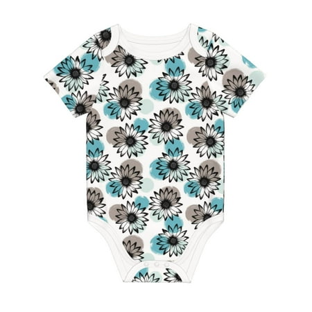 

Coaee Watercolor Sunflower for Soft Cotton Baby Short-Sleeve Bodysuit Baby Girls Boys Bodysuit Romper