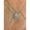 thumbnail image 5 of Forever Jewels 2Ct Pear Cut Moissanite Women Halo Pendant 14K White Gold Plated, 5 of 5