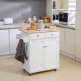 thumbnail image 2 of HOMCOM Rolling Kitchen Island with Storage, Kitchen Cart with Wood Top, 2 of 10