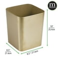 thumbnail image 4 of mDesign Square Small Trash Can Wastebasket Garbage Bin, 2 Pack - Soft Brass, 4 of 7